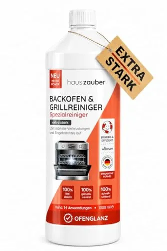 hauszauber Backofenreiniger EXTRA STARK 1000 ml - Grillreiniger mit hochkonzentrierter Gelpaste, löst mühelos starke Verkrustungen und Eingebranntes, ganz ohne Schrubben oder unangenehme Gerüche.