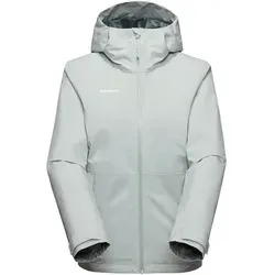 MAMMUT LINARD HS THERMO HOODED JACKET - Wasserdichte Damenjacke - Funktionsjacke in Silber-Salbei, ideal für Outdoor-Aktivitäten, bietet optimalen Wetterschutz und Wärme.