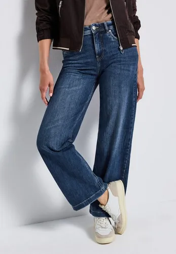 Street One Damen 3715695 Wide Leg Jeans - Stylische Wide Leg Jeans im Loose Fit mit High Waist und blauer Waschung, ideal für einen lässigen Look. Bequem und trendy für jeden Anlass.