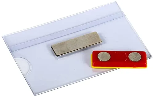 EUROPEL 121268 Namensschilder mit Magnet, 90x55 mm - 24 Stück - Namensschilder für Messen und Meetings, einfach mit Magnet zu befestigen, wasserbeständig und langlebig. Ideal für Ausweise und Visitenkarten.