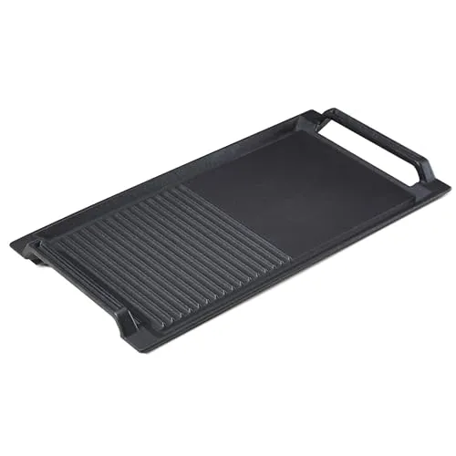 Arebos Gusseisen Grillplatte - Induktionsgrillpfanne für BBQ - Grillplatten, hochwertige Gusseisen-Konstruktion für optimale Wärmeverteilung und kratzfest, ideal für Induktionskochfelder und BBQ-Fans.