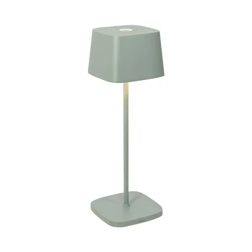 Zafferano Ofelia Pro Sage LED-Tischleuchte – dimmbar und wiederaufladbar - Elegante Tischleuchte in Salbeigrün, dimmbar und mit 9h Akkulaufzeit. Ideal für Innen- und Außenbereiche, perfekt für Bars, Restaurants und Wohnräume.
