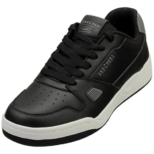 Skechers Harry Kane Koopa - Retro Sneaker signiert vom Fußballstar - Sneaker in Größe 46, schwarz-grau, mit Skechers Air-Cooled Memory Foam für ultimativen Tragekomfort. Ideal für sportliche und lässige Outfits.