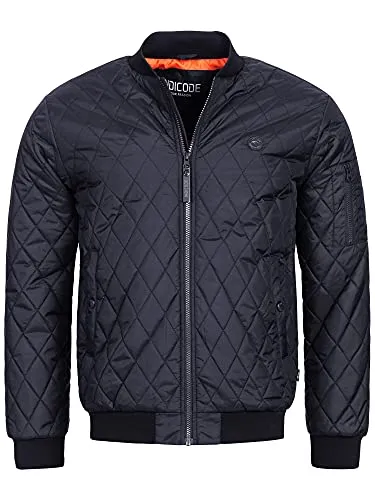 Indicode Herren Novak Bomberjacke mit Stehkragen | Übergangsjacke für Männer in Schwarz, XXL - Klassische Bomberjacke mit elastischen Bündchen und leicht wattierter Steppung für angenehme Wärme. Ideal für Freizeit und Alltag, mit zwei Brusttaschen und bequemer Passform.
