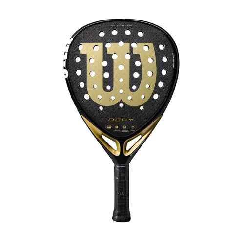 Wilson Defy V1 Padel Racket - Der Wilson Defy V1 Padel Racket ist ideal für ambitionierte Spieler. Hergestellt aus langlebigen Materialien, bietet er optimale Kontrolle und Leistung auf dem Platz.