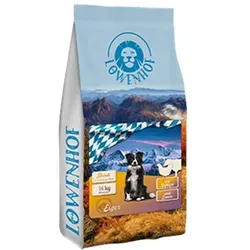 Löwenhof Eiger Adult mit Geflügel & Lamm 14 kg | Hochwertiges Hundetrockenfutter - Leckeres Hundefutter mit ausgewogener Rezeptur, ideal für normal aktive Hunde. Regional in Bayern hergestellt, ohne Weizen, Soja und Mais. Für artgerechte Ernährung.