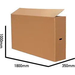 Fahrradkarton E-Bike 180 x 35 x 100 cm - Doppelwelliger Karton für sicheres Verpacken von E-Bikes, ideal für Versand und Lagerung.
