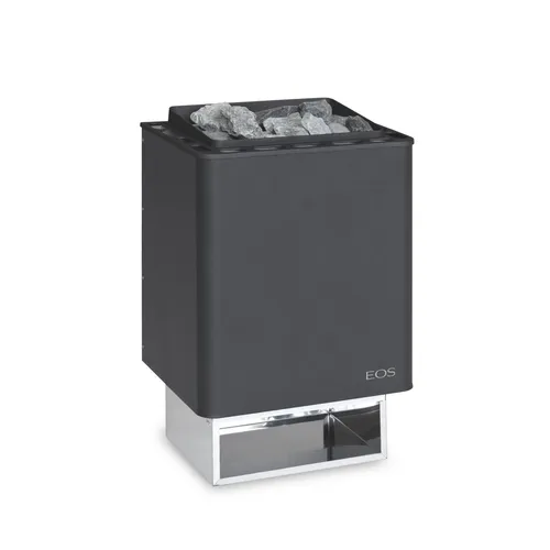 Eos Thermat W 6 kW Saunaofen - Anthrazit - Eleganter finnischer Elektro-Wandofen von Eos, ideal für entspannende Saunagänge. Mit 6 kW Leistung sorgt er für angenehme Wärme und ist perfekt für die Nutzung in privaten Saunen geeignet.