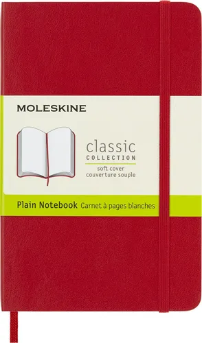 Moleskine Classic Plain Paper Notebook, Soft Cover and Elastic Closure Journal, 