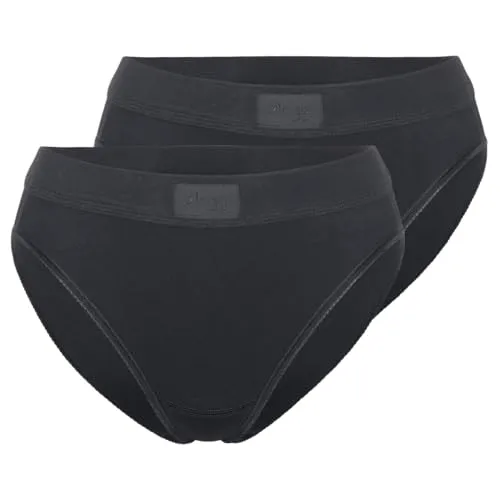 Sloggi 2P Double Comfort Tai Multi Schwarz Baumwolle 38 Damen - Funktionsunterwäsche für maximalen Komfort – 2er-Pack Tai-Slips aus superweicher Baumwolle mit LYCRA® FREEF!T® X-MOVE-Technologie für optimale Flexibilität und unsichtbare Abschlüsse.