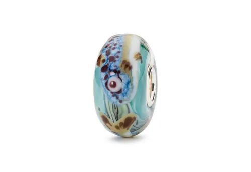 Trollbeads Bead Limitiert - Lustiger Lachs, TGLBE-20277 blau|rot - Einzigartiger Glasbead in Blau und Rot, perfekt für kreative Schmuckgestaltungen. Ideal für Sammler und als besonderes Geschenk.