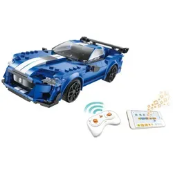 CaDA Blue Knight 500 Sportwagen C51077W - Ferngesteuertes Auto mit 325 Bausteinen, 2 Steuerungsmodi und Scratch-Programmierung für interaktive Rennen. Ideal für Kinder ab 6 Jahren!