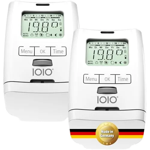 Stück IOIO Elektronisches Heizungsthermostat HT 2000 | Heizkosten sparen bis 30% | Made in Germany | Einfache Installation | Heizkörperthermostat | Heizkörper Heizungsregler | Heizthermostat 2
