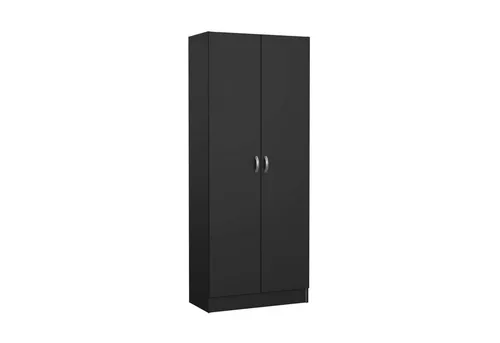 INOSIGN Drehtürenschrank Focus, 2-türig - Drehtürenschrank mit 5 variablen Einlegeböden, ideal für platzsparenden Stauraum in matt schwarz, perfekt für moderne Wohnräume.