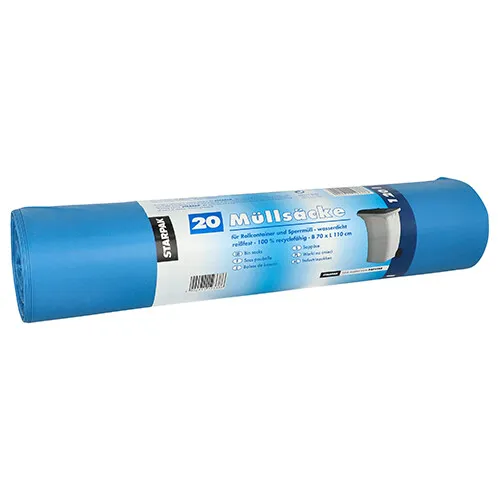 Müllsäcke LDPE 120 L – 110 x 70 cm, Blau | arlon commerce - Müllsäcke aus reißfester LDPE-Folie, ideal für große Abfallmengen bis 120 Liter. Lieferung in praktischem Displaykarton – perfekt für den täglichen Einsatz.