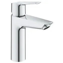 Grohe QuickFix Start Waschtischarmatur 24204002 M-Size - Moderne Einloch-Waschtischarmatur mit PushOpen Ablaufgarnitur, energiesparend dank GROHE EcoJoy und einfacher Montage mit QuickFix-System.