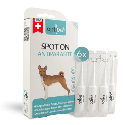 OptiPet Zeckenschutzmittel Spot on für Hunde - Zeckenmittel & Flohmittel für Haustiere, schützt bis zu 24 Wochen vor Parasiten mit einer speziellen Wirkstoffkombination aus Lavandinöl und Icaridin. Einfach anzuwenden, ideal für ganzjährliche Abwehr.