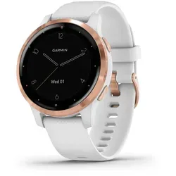 Garmin vívoactive 4S Weiß/Roségold - GPS-Fitness-Smartwatch mit Herzfrequenzmessung am Handgelenk und über 40 animierten Trainingsplänen. Ideal für Gesundheit und Fitness, wasserdicht bis 5 ATM.