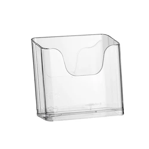 ogoPLUS DIN A6 Hochformat Prospekthalter/ Prospektständer, Flyer-Ständer Werbung Aufsteller Tisch-Prospektständer / Prospektbox / Werbung, glasklar, leichte Neigung für optimales Blickfeld