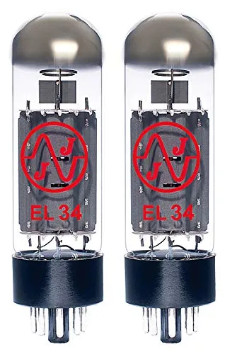 TUBE EL34JJ X2 - matched pair Elektronenröhre - Hochwertige Leistungsröhre von JJ ELECTRONIC, ideal für Gitarren- und Audioverstärker. Perfekte Klangqualität und Zuverlässigkeit in einem matched pair für Octal-Fassungen.