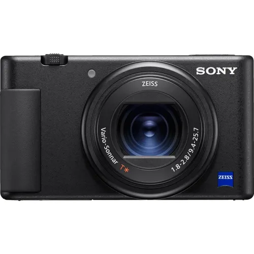SONY ZV-1A Premium Kompaktkamera Schwarz - Systemkamera mit 20,1 MP und 4K-Video, ideal für Vlogging dank ausklappbarem Touchscreen und Echtzeit-Augen-Autofokus.