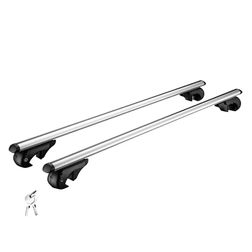 Wiltec Dachträger Universal 120 cm - Dachträger für Autos mit einer Traglast von bis zu 90 kg, aus robustem Aluminium für sicheren Transport von Gepäck und Sportausrüstung.