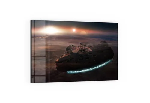 DEQORI Magnettafel 'Millennium Falcon Dunkel', Whiteboard Pinnwand beschreibbar