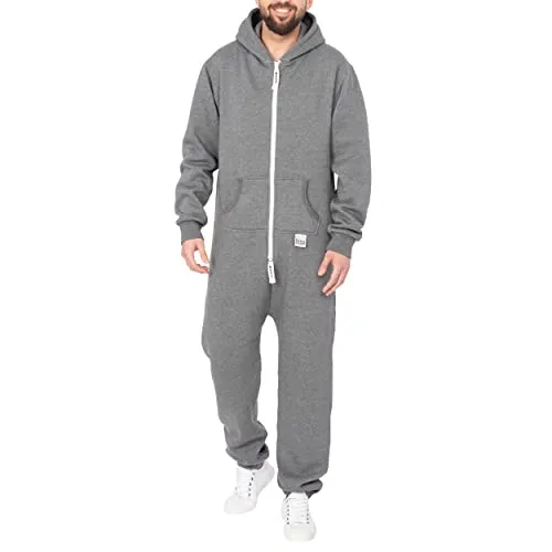 Basisstoff Sheeesh Herren Jumpsuit Dunkelgrau Gr. M - Hochwertiger Herren Jumpsuit aus weicher Baumwollmischung für optimalen Tragekomfort. Ideal für entspannte Tage zu Hause oder zum Schlafen. Mit zwei praktischen Eingriffstaschen und regelmäßigem Schnitt.