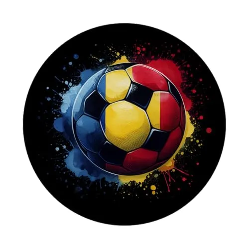Fußball Rumänien Flagge Magnet rund EM 2024 Fanartikel Rot-Gelb-Blau Sport Begeisterung Ballspiel Liebhaber Länder Magnet