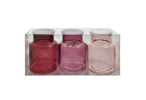 Sandra Rich Dekovase SANDRA RICH GLAS VASE BOTTLE BALANCED 3 Flaschen ca 7,5x5,5cm