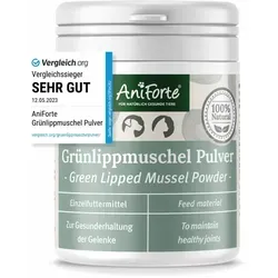 AniForte Grünlippmuschel Pulver 100 g - Tiergesundheit: Hochwertiges Gelenkpulver aus Neuseeland für Hunde, Katzen & Pferde, unterstützt Gelenkfunktion & Agilität durch hohen Gehalt an Omega-3-Fettsäuren.