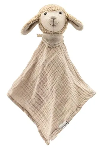 Sterntaler Schmusetuch L Schaf Flocke - Kuscheltuch aus Musselin für Babys - Schnuffeltuch aus weichem Musselin, ideal als Einschlafhilfe und Spielgefährte. Hochwertige Verarbeitung, pflegeleicht und perfekt für kleine Hände. Ein liebevolles Geschenk zur Geburt oder Taufe.