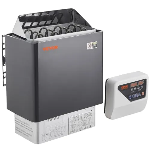 VEVOR 6kW Elektrischer Saunaofen mit Digitalem Controller - Saunaöfen für 5-9m³, schnelleres Aufheizen und benutzerdefinierte Einstellungen für ein verbessertes Saunaerlebnis. Genießen Sie Komfort und Entspannung in Ihrem eigenen Spa.