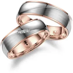 MARRYA Trauring Titan Ringe Trauringe Eheringe Partnerringe rosa|silberfarben 64