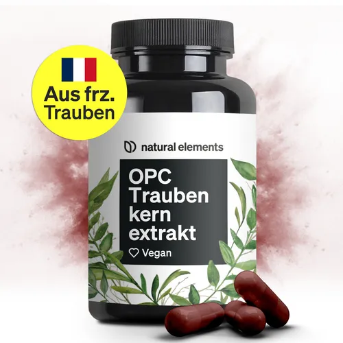 OPC Traubenkernextrakt - 240 hochdosierte Kapseln - Nahrungsergänzungsmittel mit reinem OPC aus europäischen Weintrauben, laborgeprüft und vegan. Ideal für eine antioxidative Unterstützung über 8 Monate.