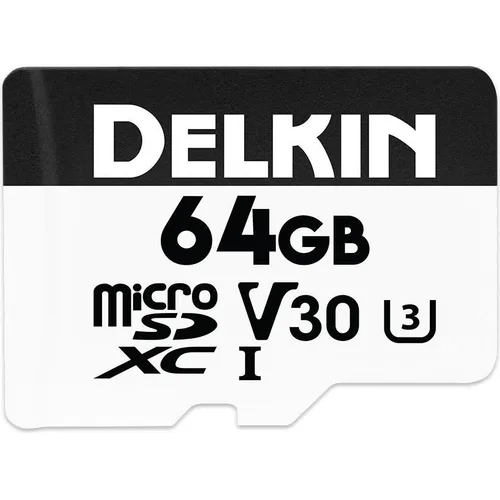Delkin HYPERSPEED UHS-I (V30) microSD 64GB R:100MB/s W:75MB/s (64 GB, microSDXC, U3, UHS-I) (4110100673)