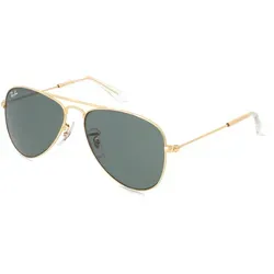 Ray-Ban Junior RJ 9506S AVIATOR - Stilvolle Jugend-Sonnenbrille - Sonnenbrillen für Kinder | Mit goldfarbenem Metall-Gestell und grünem Glas für optimalen UV-Schutz und coolen Look.