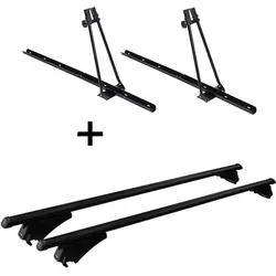 2x Fahrradträger ORION + Relingträger Tiger Alu XL kompatibel mit für Mitsubishi Outlander PHEV ab 14