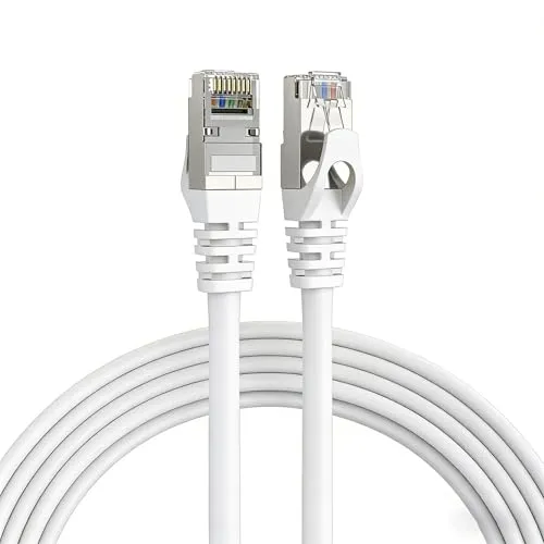 Elfcam® 40 m Cat.7 Netzwerkkabel - Hochgeschwindigkeit Ethernet SFTP - Hochwertiges 40 m Cat.7 Netzwerkkabel mit 10 Gbit/s, 100% Kupfer und vergoldeten RJ45-Steckern für optimale Signalqualität. Ideal für schnelle Netzwerkverbindungen.