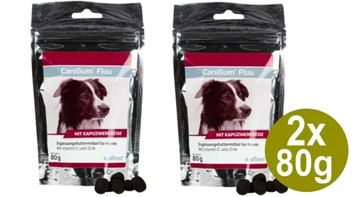 Alfavet CaniGum Fluu 2x80g Hund Immunsystem Vitamin MHD kurz (123,75 EUR/kg)