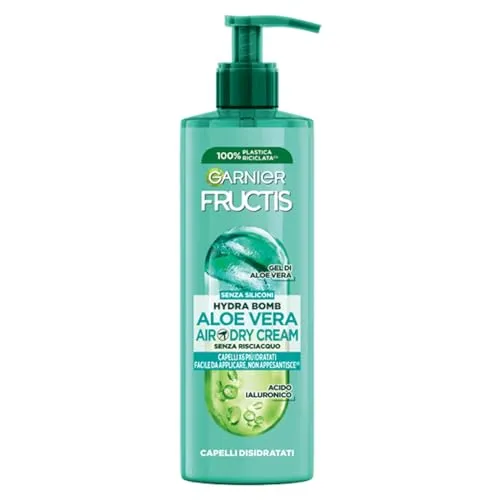 Garnier Fructis Aloe Hydra Bomb Air Dry Leave-in Cream 400 ml - Feuchtigkeitsspendende Leave-In Creme für luftgetrocknete Haare. Spendet Pflege, bändigt und sorgt für Griffigkeit, ohne zu beschweren. Ideal für den täglichen Gebrauch mit 24 Stunden Anti-Frizz-Effekt.