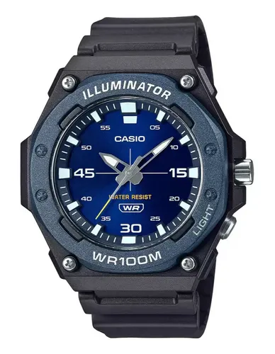 Casio Herren Analog Uhr MW-620H-2AVDF - Armbanduhren für Herren, strapazierfähiges Harz-Armband und wasserfest bis 100m für aktive Männer