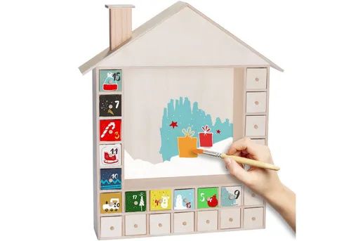 BRUBAKER Adventskalender zum Befüllen - DIY Weihnachtskalender zum Bemalen - Adventskalender, wiederverwendbar und individuell gestaltbar. Perfekt zum Befüllen mit Süßigkeiten oder Geschenken, ideal für kreative Weihnachtsvorbereitungen.