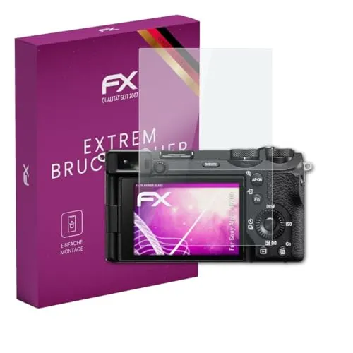 atFoliX Glasfolie kompatibel mit Sony Alpha a6700 Displayfolie, 9H Hybrid-Glass FX Schutzpanzer Folie