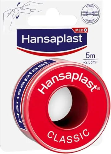 Hansaplast Fixierpflaster Classic 5mx2,5cm - Pflaster für zuverlässige Wundversorgung, hohe Klebkraft und individuell zuschneidbar für optimalen Halt von Mullbinden und Kompressen.