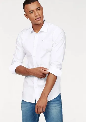 TOMMY HILFIGER JEANS TJM Shirt Hemd Slim Fit - Freizeithemden & Shirts, atmungsaktives Slim Fit Hemd aus Baumwolle mit Stretch für optimalen Komfort und Stil bei jeder Gelegenheit.