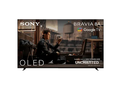 SONY BRAVIA 8A K-55XR8A OLED TV 55 Zoll - 4K SMART TV mit Acoustic Surface Audio+ - OLED-TV mit 55 Zoll, 4K Auflösung und SMART-Funktionen. Genießen Sie kinoreifes Bild und Klang durch die Acoustic Surface Audio+ Technologie, die den Bildschirm in einen Lautsprecher verwandelt.