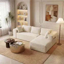 BEALIFE Ecksofa mit Recamiere rechts 4-Sitzer – Modulares Cord-Sofa in Dunkelgrau/Crem - Modulares 4-Sitzer Ecksofa mit hochwertigem Cord-Bezug. Ergonomische Sitzhöhe und großzügige Maße bieten optimalen Komfort. Ideal für offene Wohnbereiche und entspannte Familienabende. Einfache Montage garantiert!
