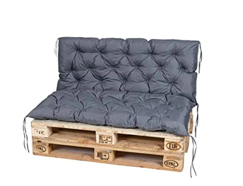 TexDeko® Garden Palettenauflage 120x60cm mit Rückenlehne - Sofas: Wasserabweisendes und UV-beständiges Premium Sitzkissen für Europaletten, ideal für drinnen und draußen, mit hohem Sitzkomfort und OEKO-TEX 100 Zertifikat.
