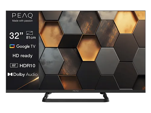 PEAQ PTV 32GH-5025C LED TV - SMART TV mit 32 Zoll (80 cm) und HD-ready für ein beeindruckendes Fernseherlebnis, ideal für kleine Räume.